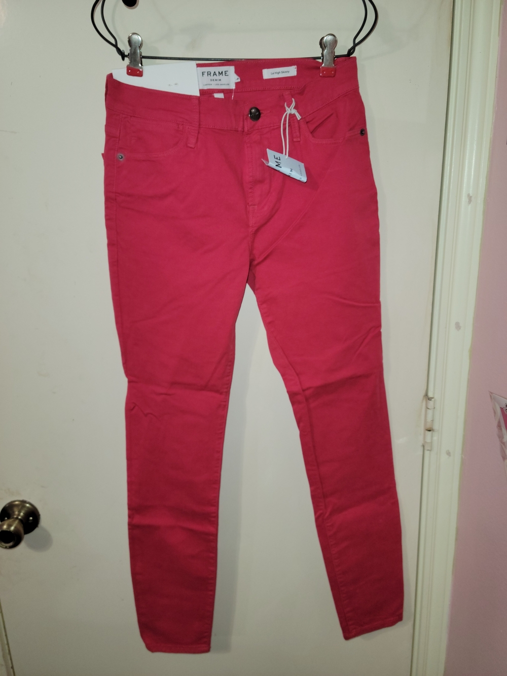 Frame Denim Bright Red Skinny Jeans